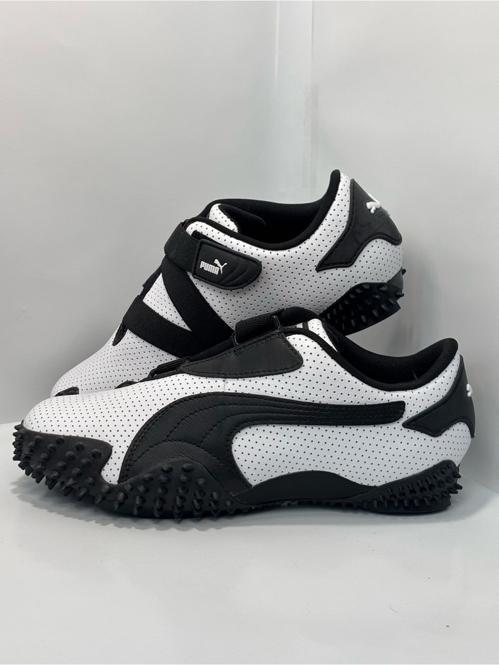 Puma Women's Size 7.5 Mostro Perforated Leather White/Black Sneakers 400992-01